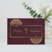 Indische huwelijkshindu Ganesha-uitnodiging Kaart (Staand voorkant)