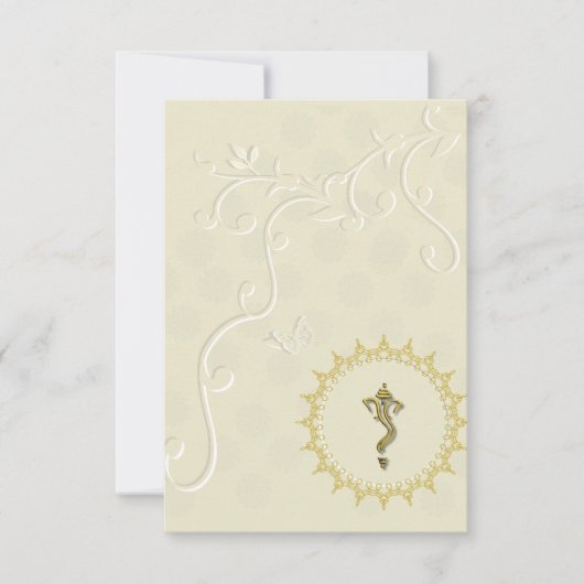 Indische huwelijkshindu Ganesha-uitnodiging Kaart (Voorkant)