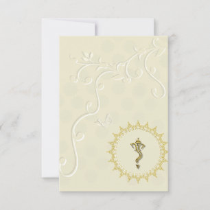 Indische huwelijkshindu Ganesha-uitnodiging Kaart