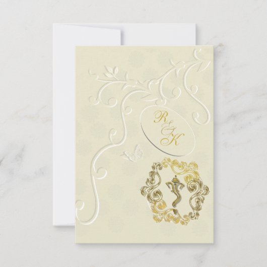 Indische huwelijkshindu Ganesha-uitnodiging Kaart (Voorkant)