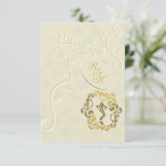 Indische huwelijkshindu Ganesha-uitnodiging Kaart (Staand voorkant)