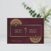 Indische huwelijkshindu Ganesha-uitnodiging Kaart (Staand voorkant)