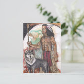 Indische Indiër en Wolf Briefkaart (Staand voorkant)