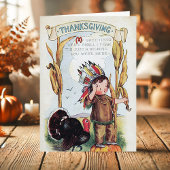  Indische Indische Jongen Thanksgiving Feestdagen Kaart