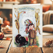  Indische Indische Jongen Thanksgiving Feestdagen Kaart