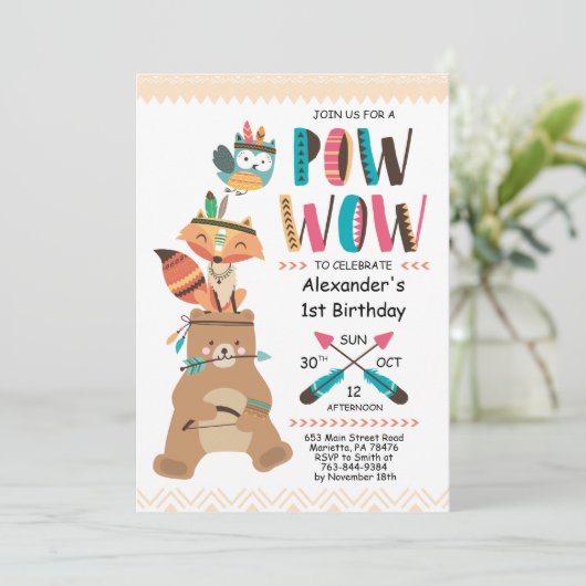 Indische inheemse Amerikaanse pow wauw Birthday Kaart (Staand voorkant)