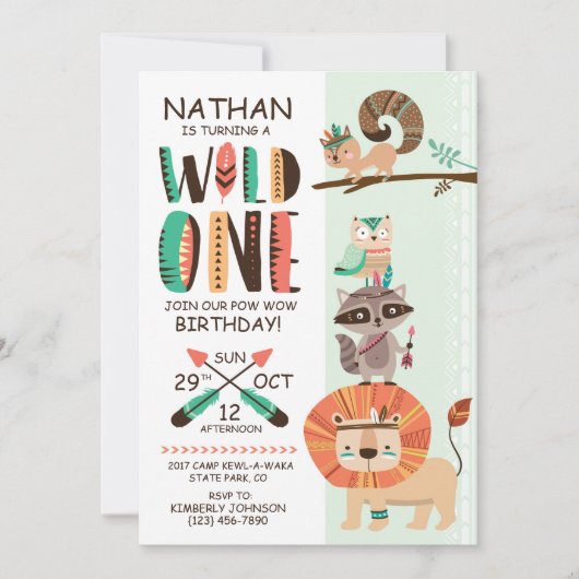 Indische inheemse Amerikaanse pow wauw Kaart (Voorkant)