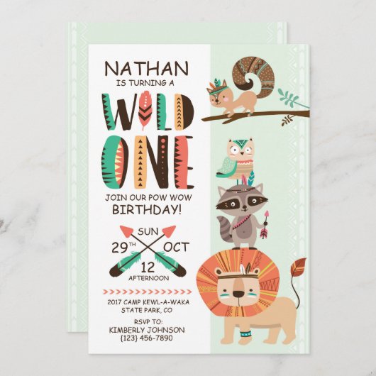 Indische inheemse Amerikaanse pow wauw Kaart (Voorkant / Achterkant)