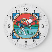 Indische inheemse Kokopelli Grote Klok (Voorkant)