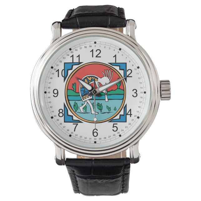 Indische inheemse Kokopelli Horloge (Voorkant)