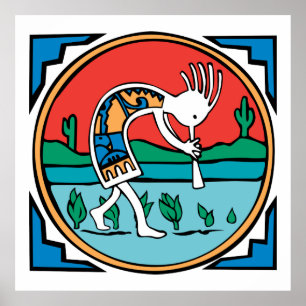 Indische inheemse Kokopelli Poster