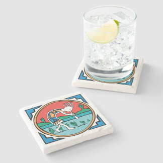 Indische inheemse Kokopelli Stenen Onderzetter