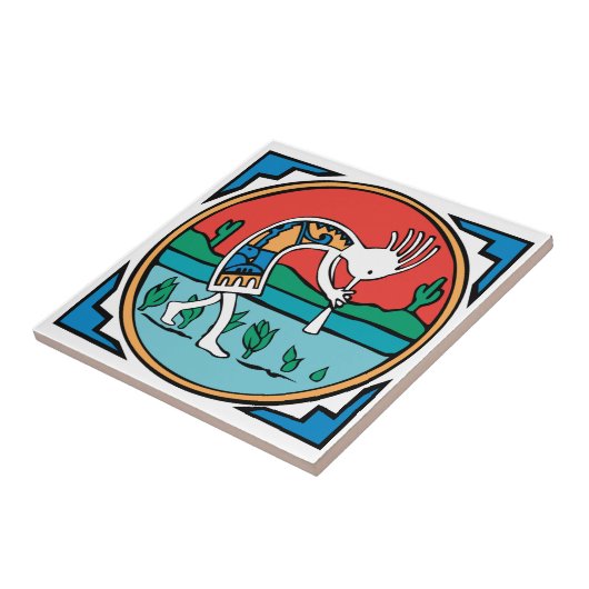 Indische inheemse Kokopelli Tegeltje (Zijkant)