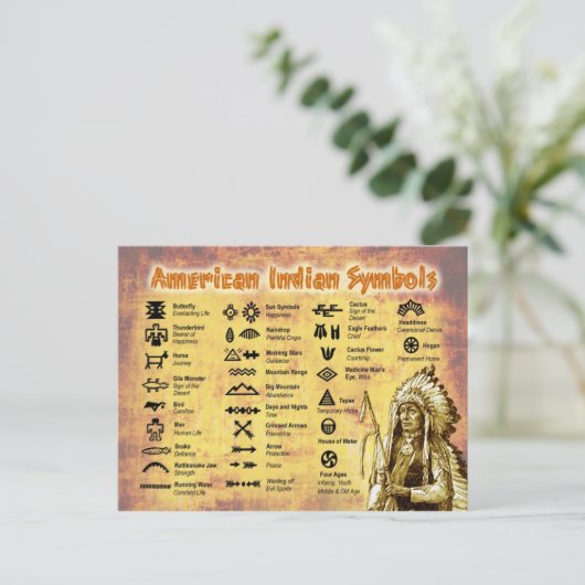 Indische inheemse symbolen briefkaart (Staand voorkant)