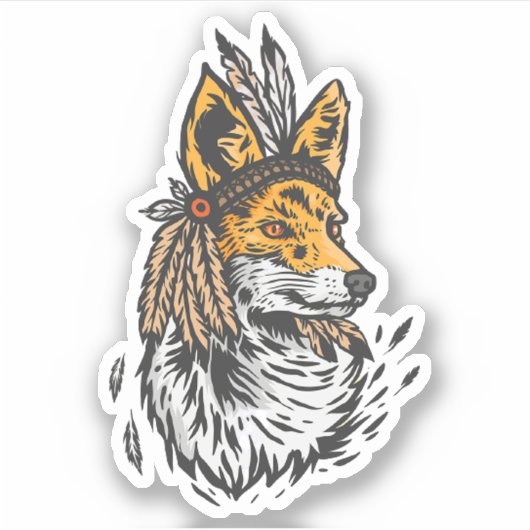 Indische inheemse vos sticker (Voorkant)