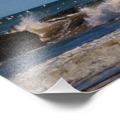 Indische Inlet Waves Gulls a Beacon en a Buoy Foto Afdruk (Hoek)