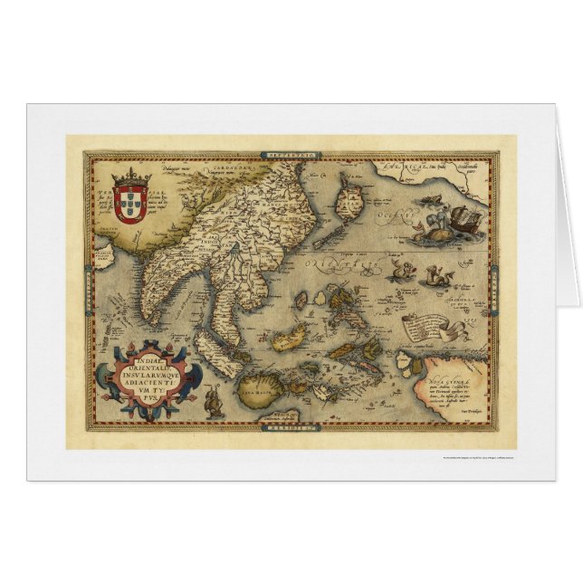 Indische kaart door Ortelius 1570 (Voorkant Horizontaal)
