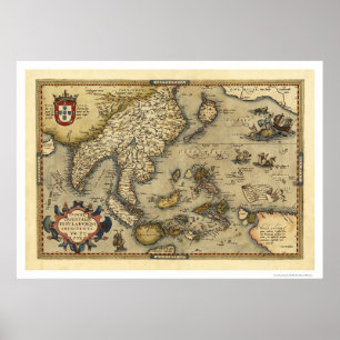Indische kaart door Ortelius 1570 Poster