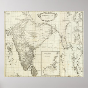Indische kaart poster