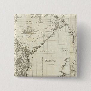 Indische kaart vierkante button 5,1 cm