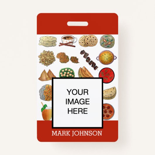 Indische kafel- en restaurantskaas voor voedselbek badge (Voorkant)