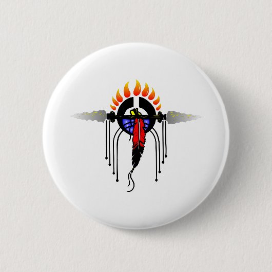 Indische kalk ronde button 5,7 cm (Voorkant)