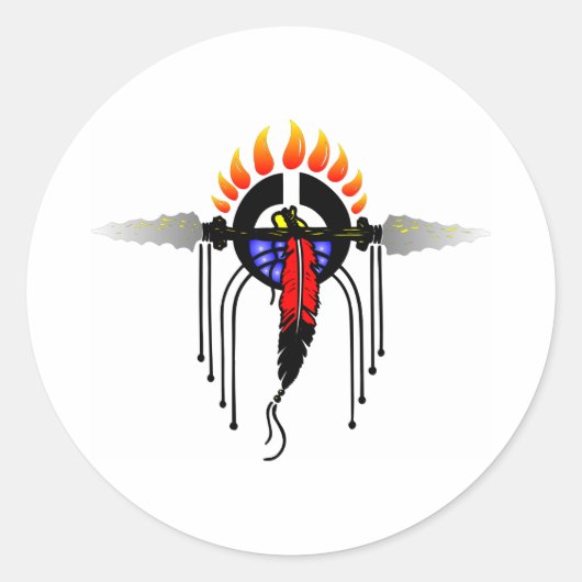 Indische kalk ronde sticker (Voorkant)