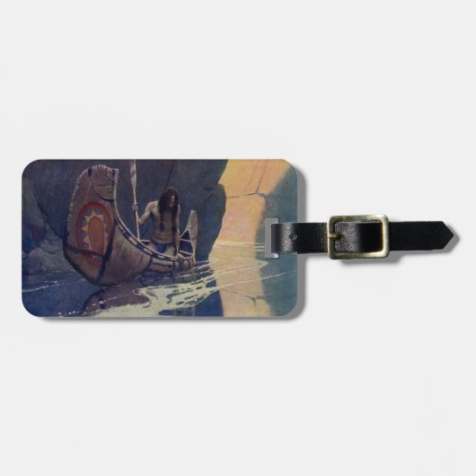 Indische Kano Paddling Sun Classic Bagagelabel (Voorkant horizontaal)