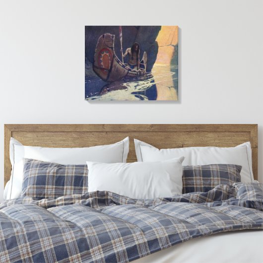  Indische Kano Paddling Sun Classic Canvas Afdruk (Insitu (Slaapkamer))