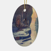  Indische Kano Paddling Sun Classic Keramisch Ornament (Links)