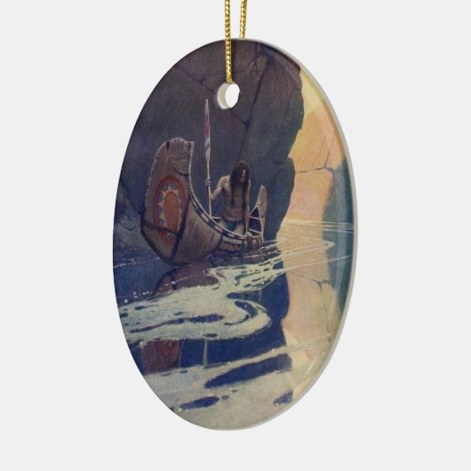 Indische Kano Paddling Sun Classic Keramisch Ornament (Links)