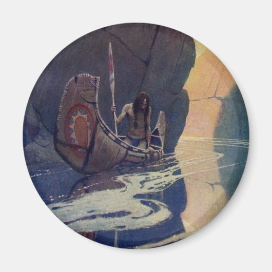  Indische Kano Paddling Sun Classic Magneet (Voorkant)