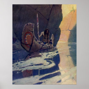  Indische Kano Paddling Sun Classic Poster