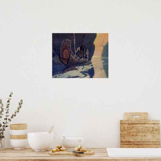  Indische Kano Paddling Sun Classic Poster (Keuken)