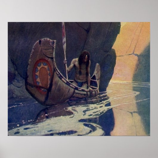  Indische Kano Paddling Sun Classic Poster (Voorkant)