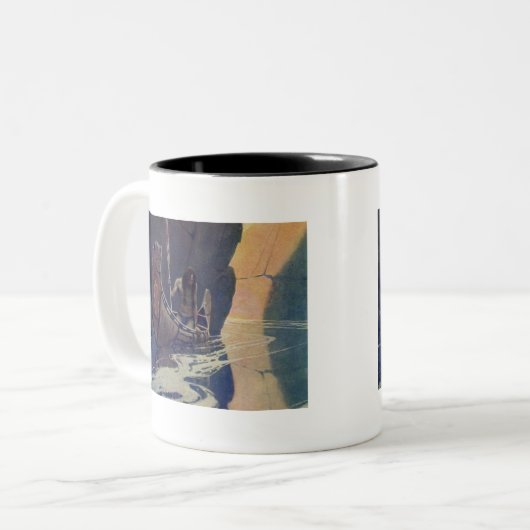  Indische Kano Paddling Sun Classic Tweekleurige Koffiemok (Voorkant links)