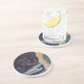 Indische Kano Paddling Sun Classic Zandsteen Onderzetter (Zijkant)