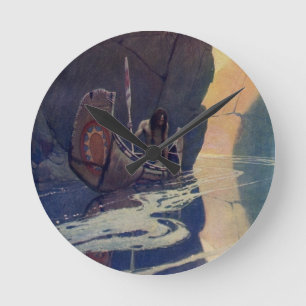  Indische kanoezadel met zonsymbool Ronde Klok