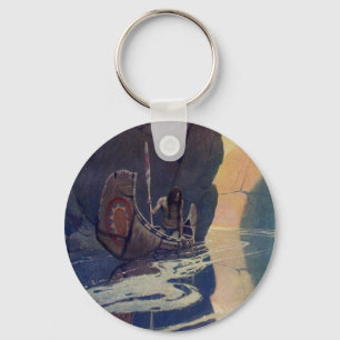  Indische kanoezadel met zonsymbool Sleutelhanger