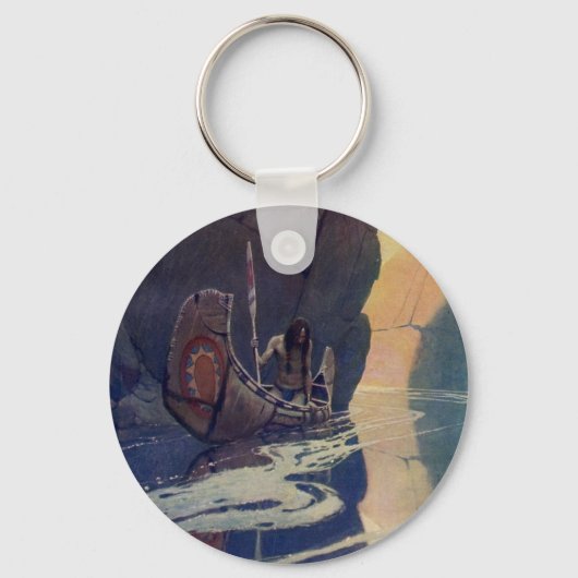  Indische kanoezadel met zonsymbool Sleutelhanger (Voorkant)