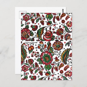 Indische katoenen Chintz stof Briefkaart