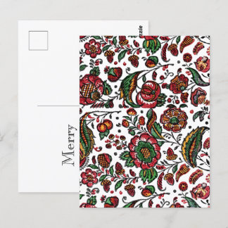  Indische katoenen Chintz stof Briefkaart