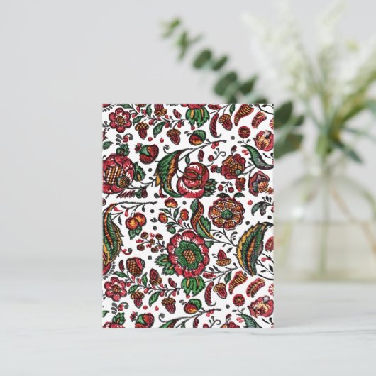  Indische katoenen Chintz stof Briefkaart (Staand voorkant)