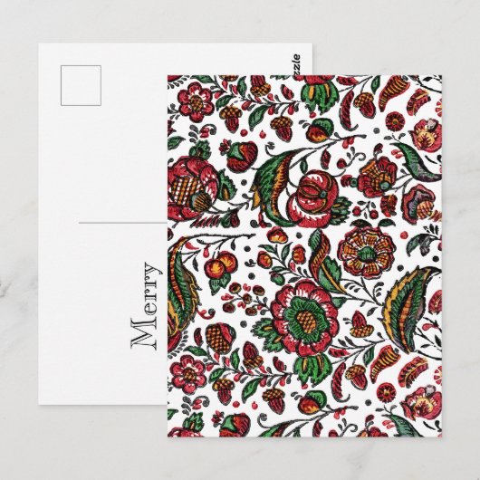  Indische katoenen Chintz stof Briefkaart (Voorkant / Achterkant)