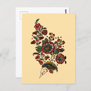  Indische katoenen Chintz stof Briefkaart