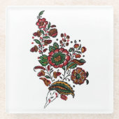  Indische katoenen Chintz stof Glazen Onderzetter (Voorkant)