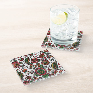 Indische katoenen Chintz stof Glazen Onderzetter