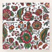  Indische katoenen Chintz stof Glazen Onderzetter (Voorkant)