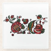 Indische katoenen Chintz stof Glazen Onderzetter (Voorkant)