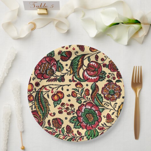  Indische katoenen Chintz stof Papieren Bordje (Huwelijk)